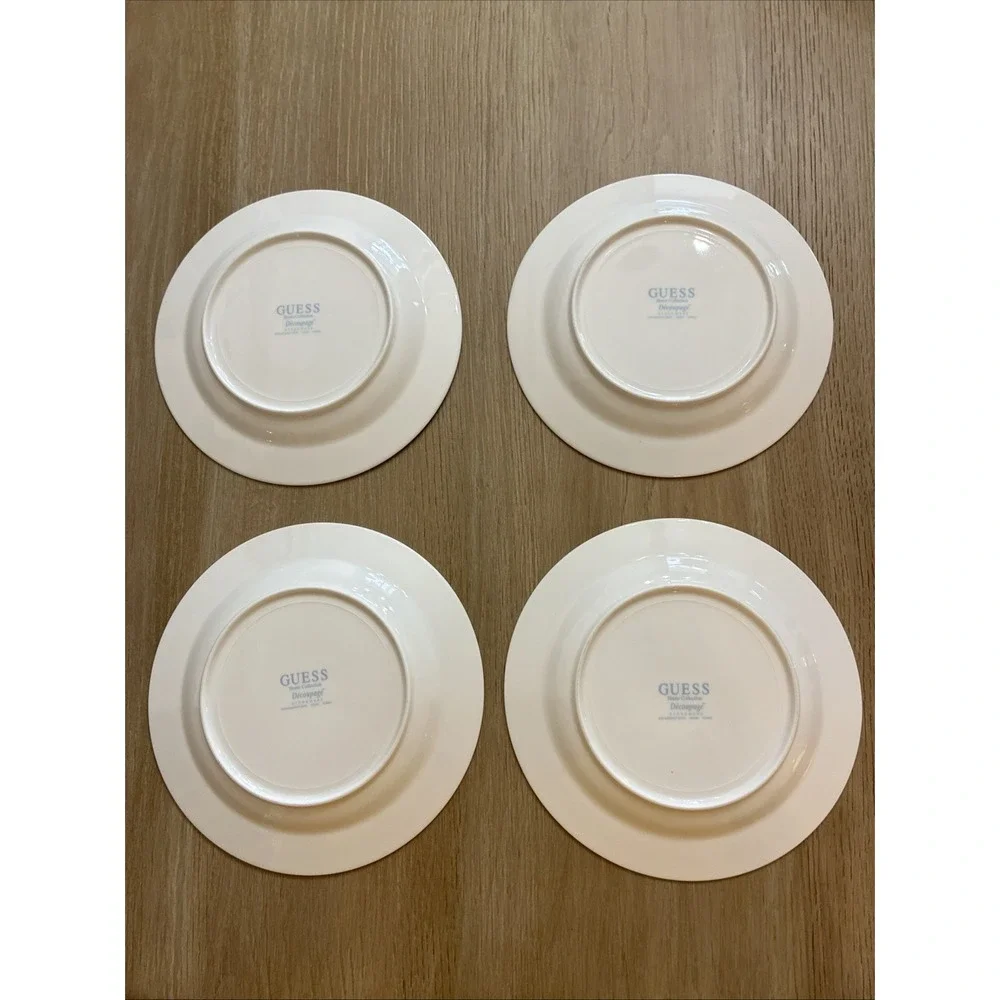 Guess Home Collection Decoupage Salad Plate Lot Of 4 8